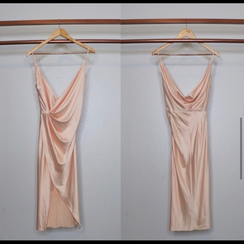 House of CB champagne drape dress